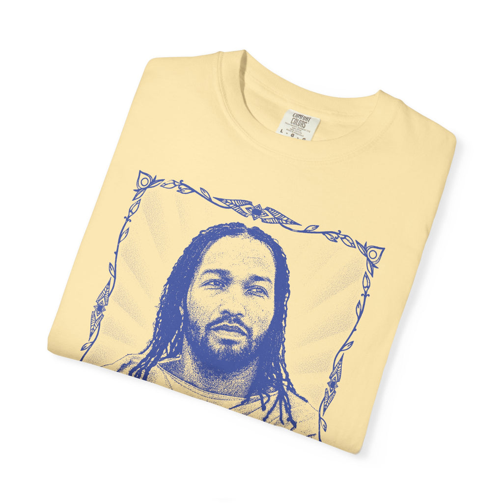 Portrait Illustration T-shirt | Vintage Frame, Script Text