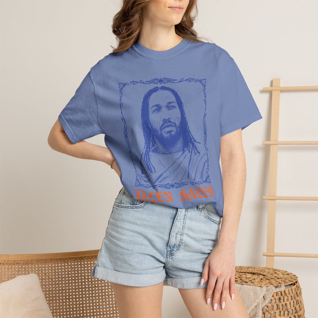 Portrait Illustration T-shirt | Vintage Frame, Script Text