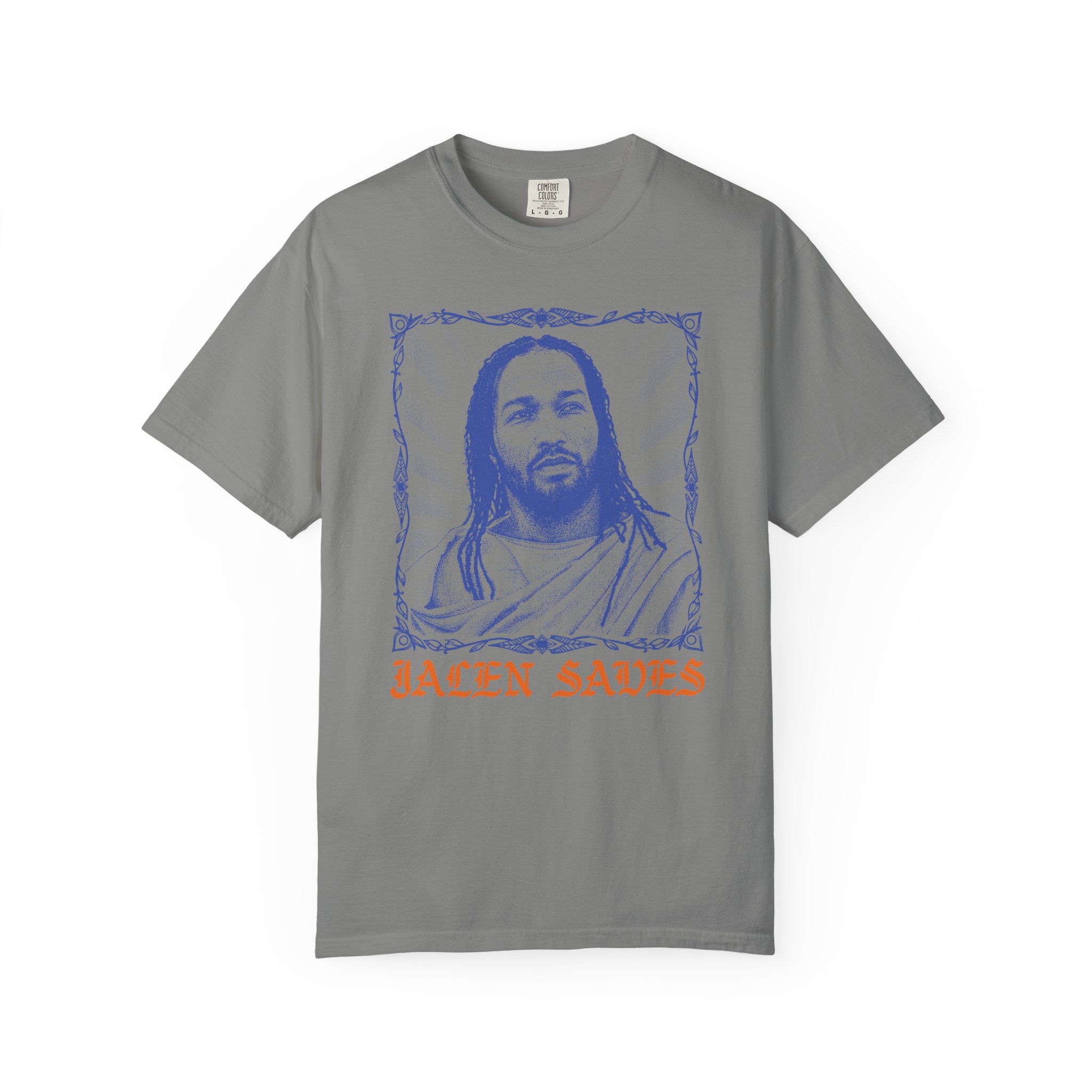 Portrait Illustration T-shirt | Vintage Frame, Script Text