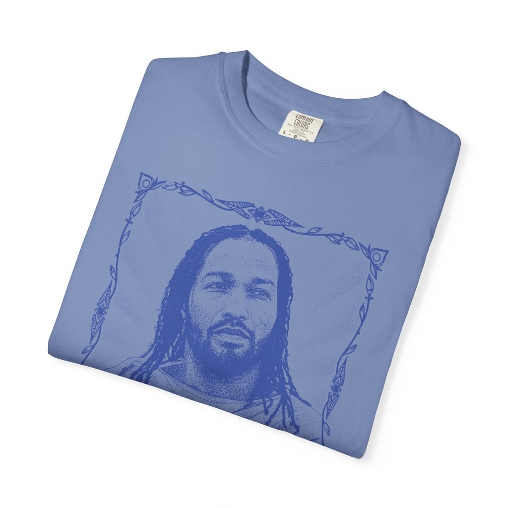 Portrait Illustration T-shirt | Vintage Frame, Script Text