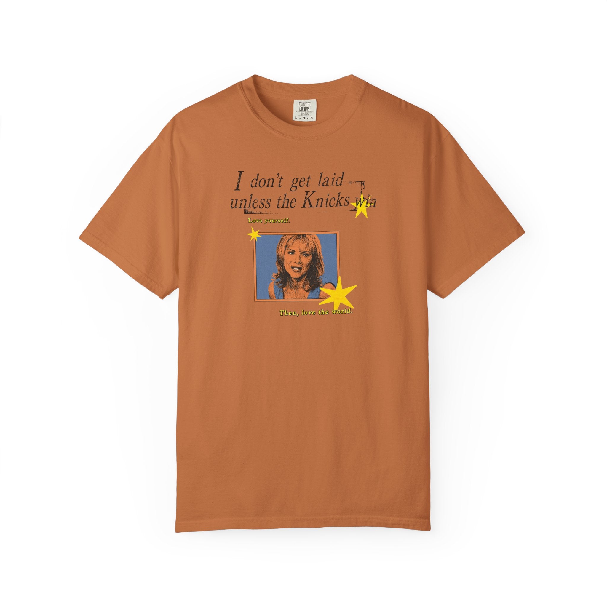 I Don't Get Laid Unless the Knicks Win T-shirt | Retro Photo Graphic