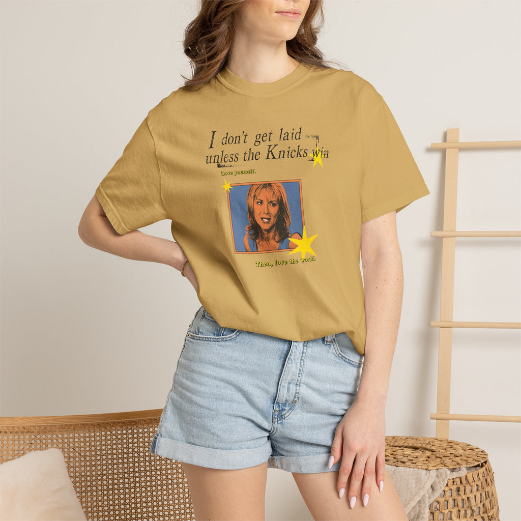 I Don't Get Laid Unless the Knicks Win T-shirt | Retro Photo Graphic