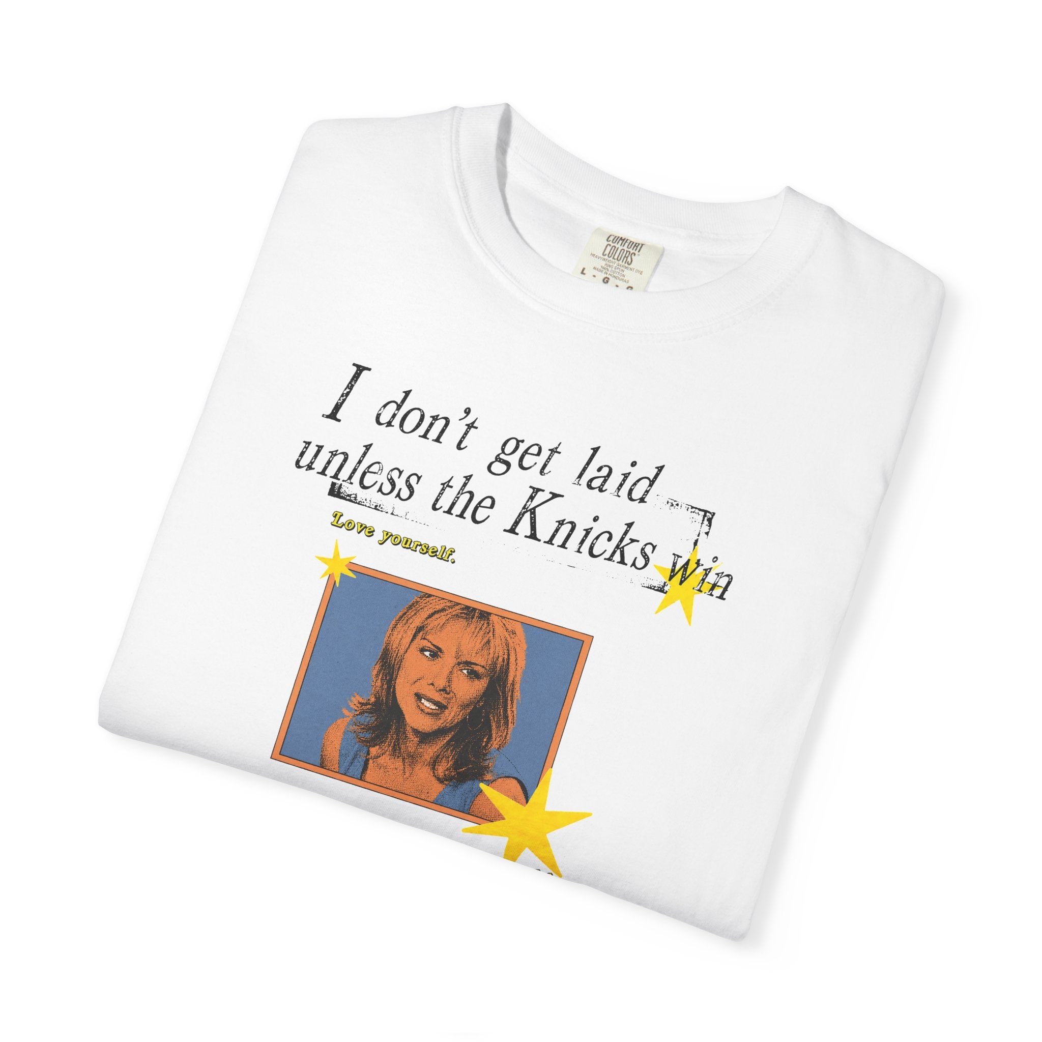 I Don't Get Laid Unless the Knicks Win T-shirt | Retro Photo Graphic