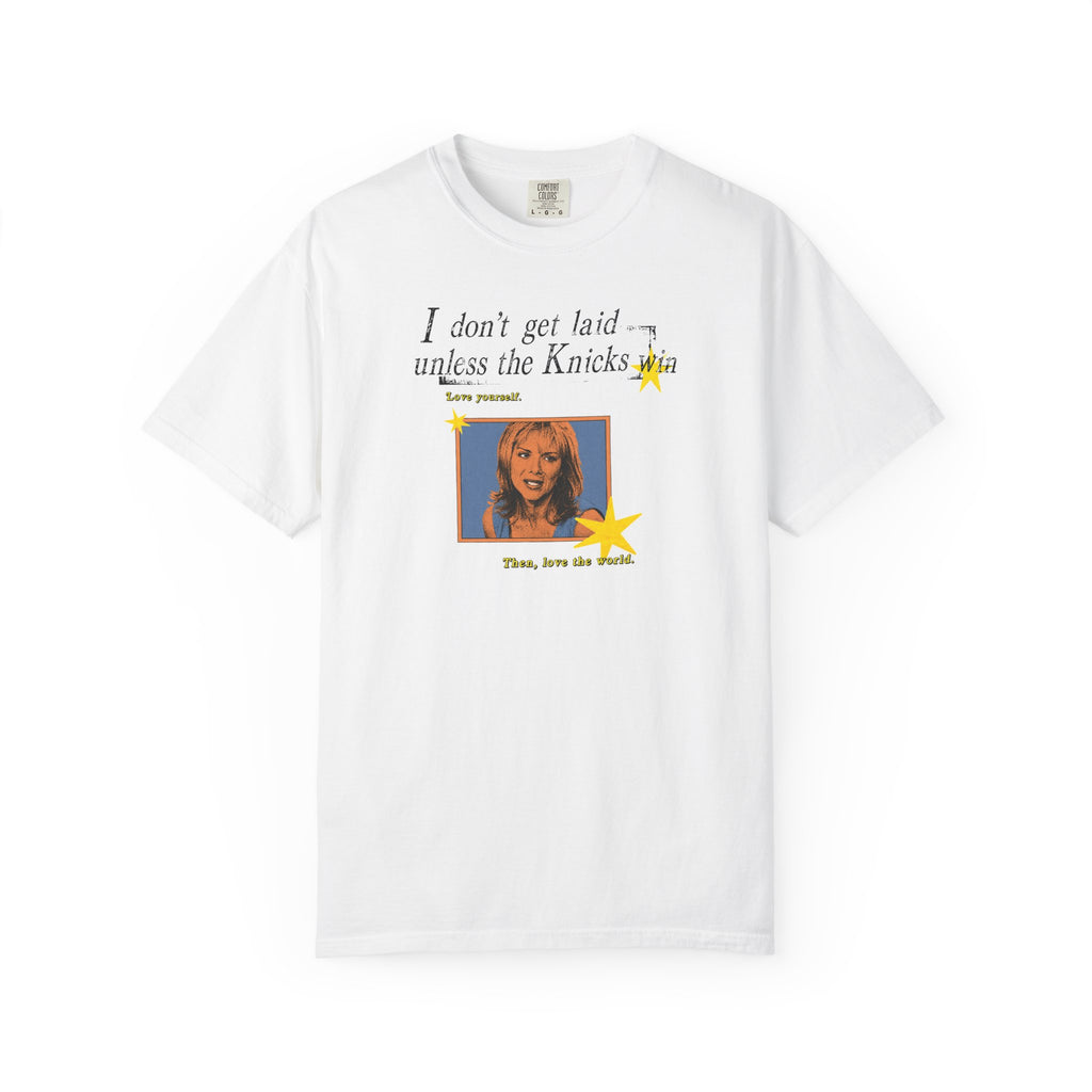 I Don't Get Laid Unless the Knicks Win T-shirt | Retro Photo Graphic
