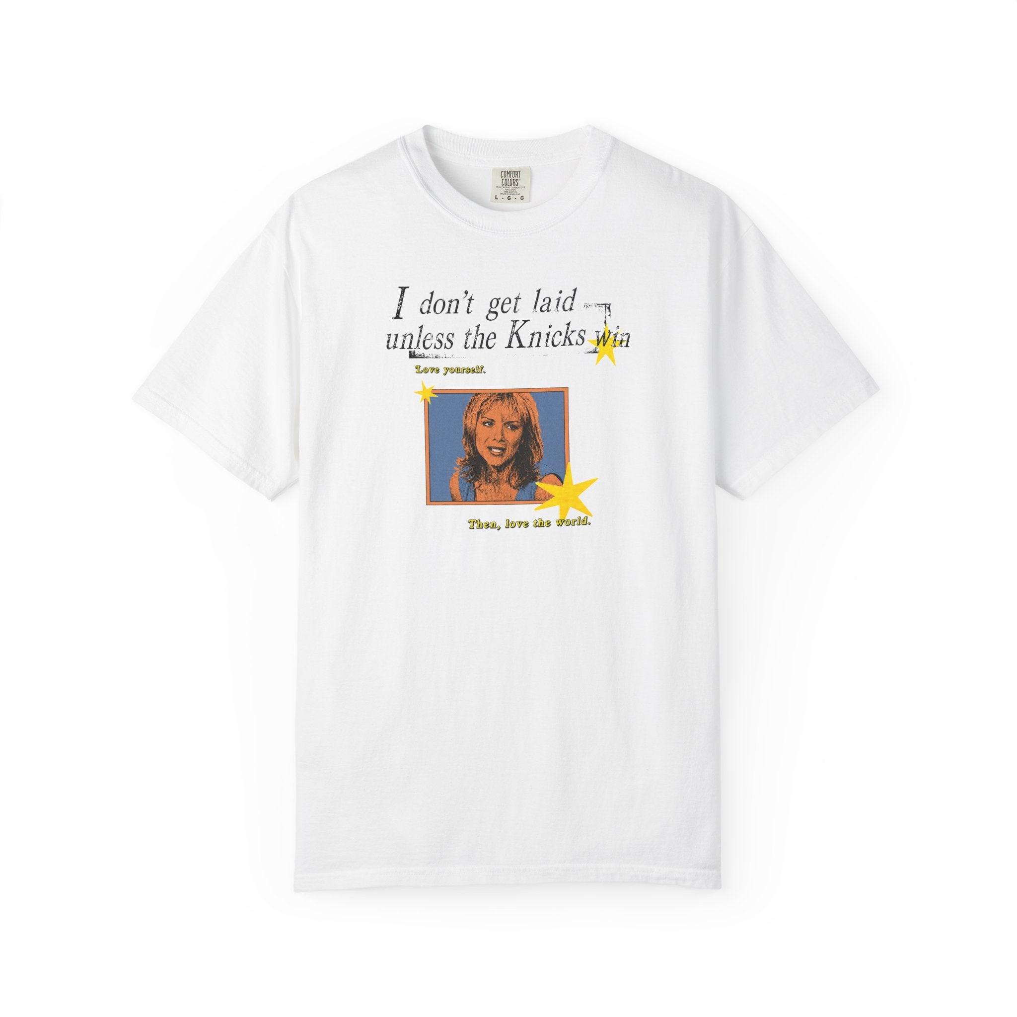 I Don't Get Laid Unless the Knicks Win T-shirt | Retro Photo Graphic