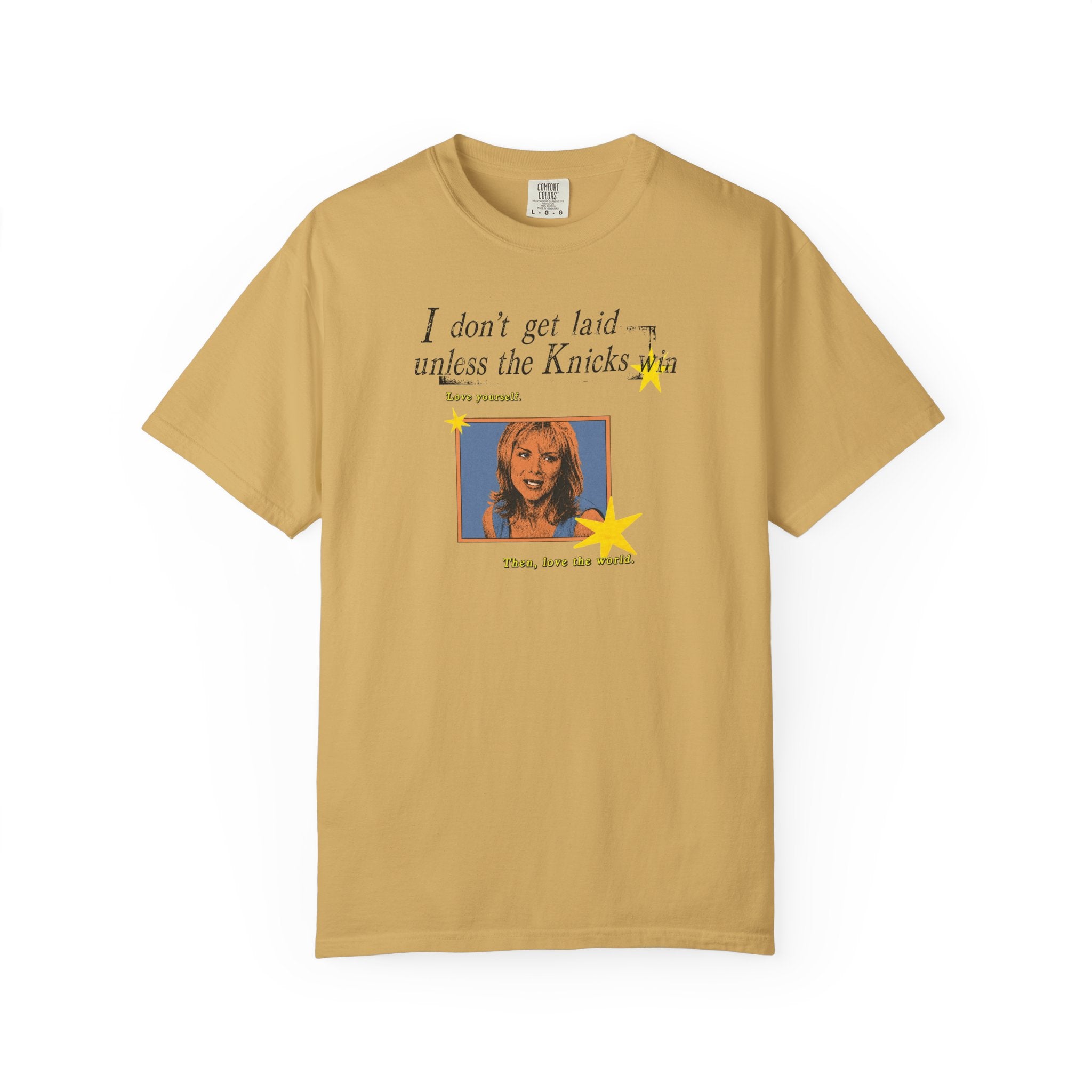I Don't Get Laid Unless the Knicks Win T-shirt | Retro Photo Graphic