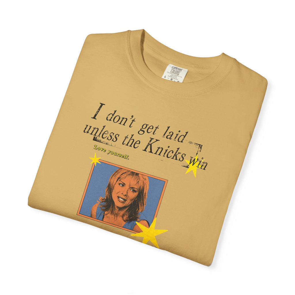 I Don't Get Laid Unless the Knicks Win T-shirt | Retro Photo Graphic