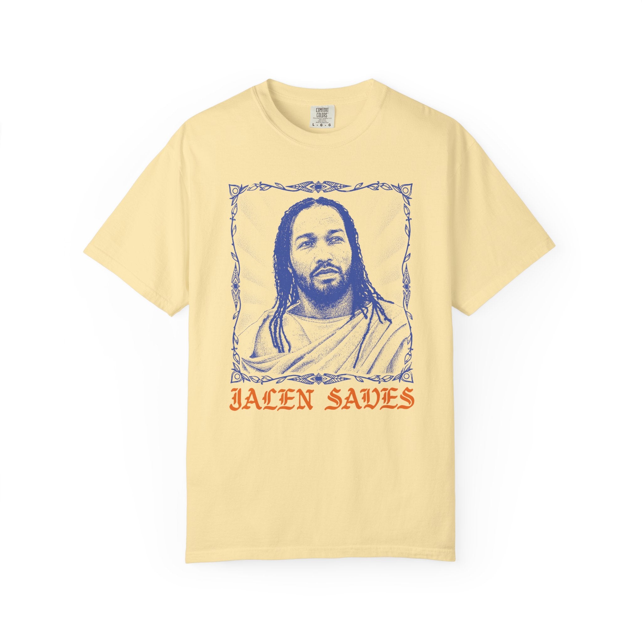 Portrait Illustration T-shirt | Vintage Frame, Script Text