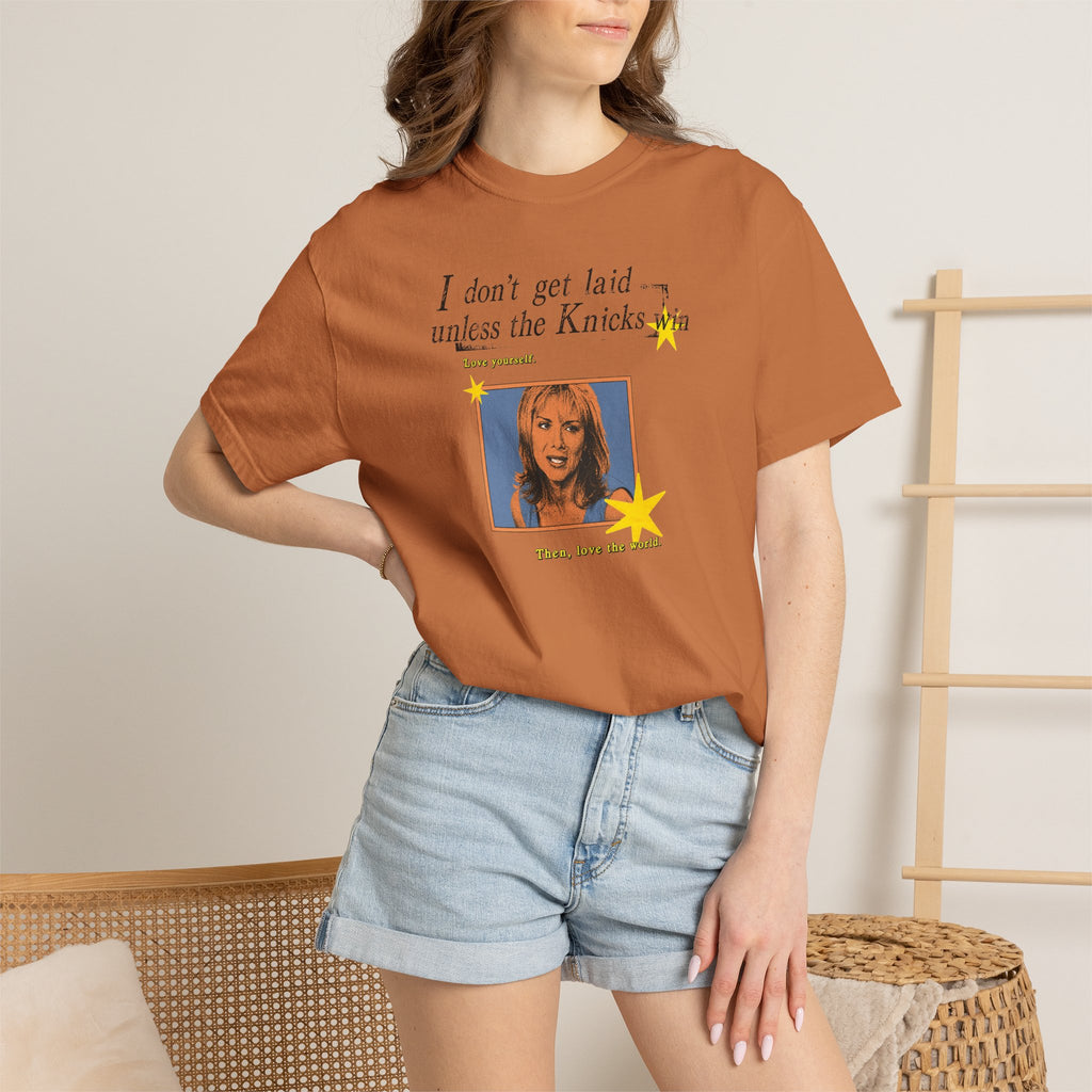 I Don't Get Laid Unless the Knicks Win T-shirt | Retro Photo Graphic
