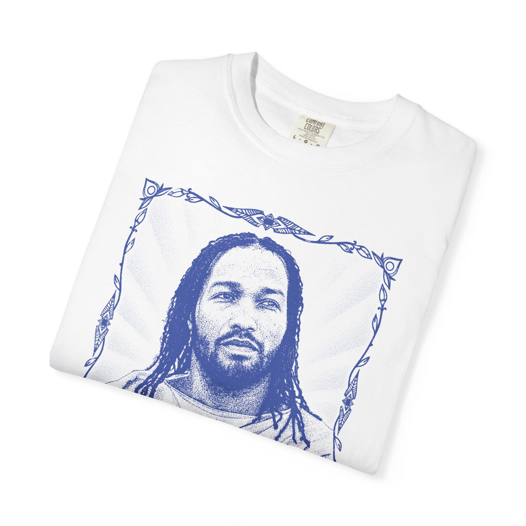 Portrait Illustration T-shirt | Vintage Frame, Script Text