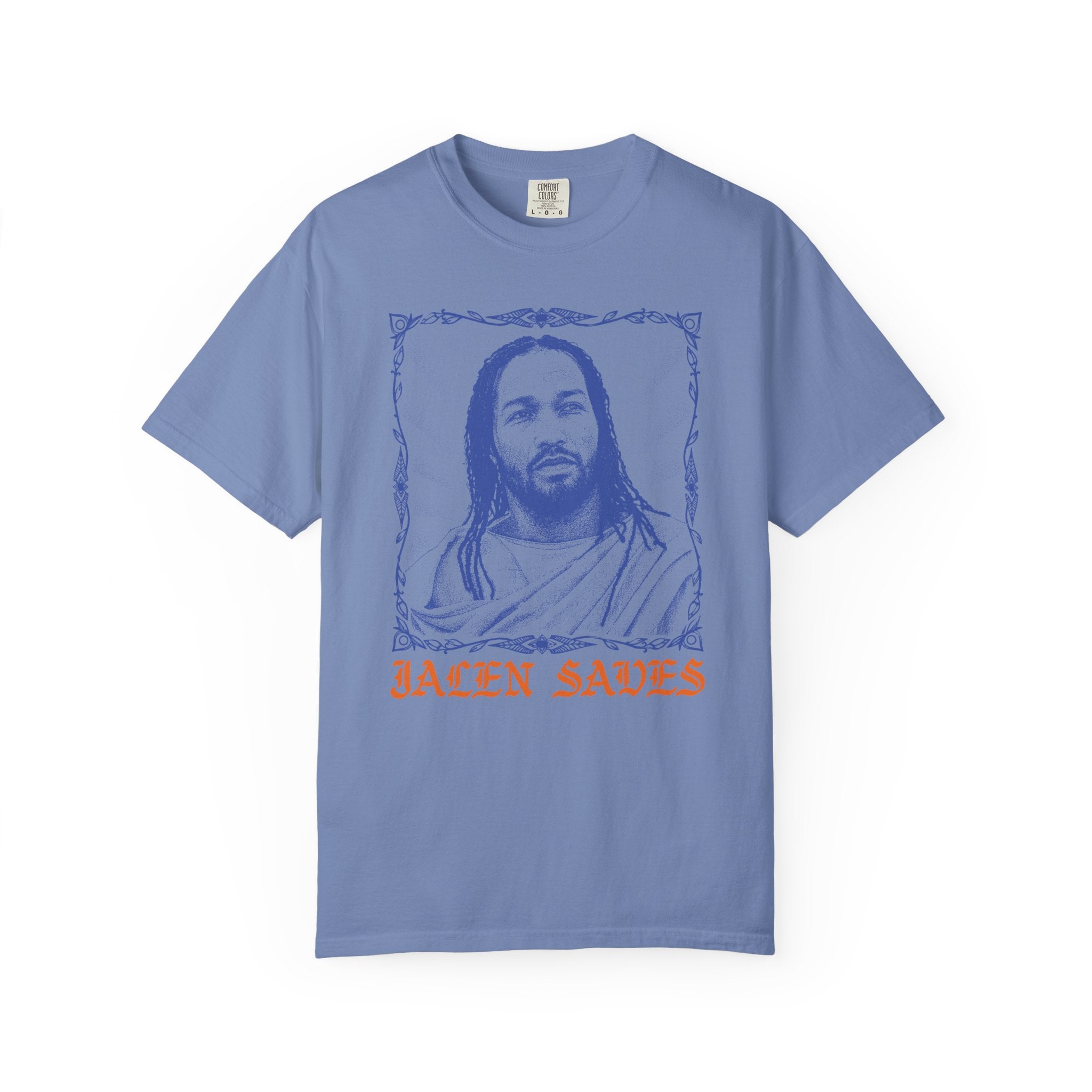 Portrait Illustration T-shirt | Vintage Frame, Script Text