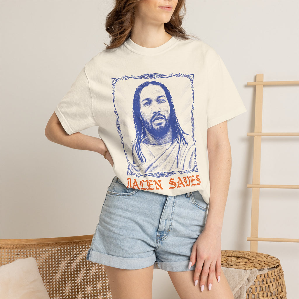Portrait Illustration T-shirt | Vintage Frame, Script Text
